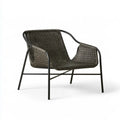 Outdoor Lounge Armchair, 76 x 73 x 78 cm, Black PE Rattan and Powder-Coated Steel