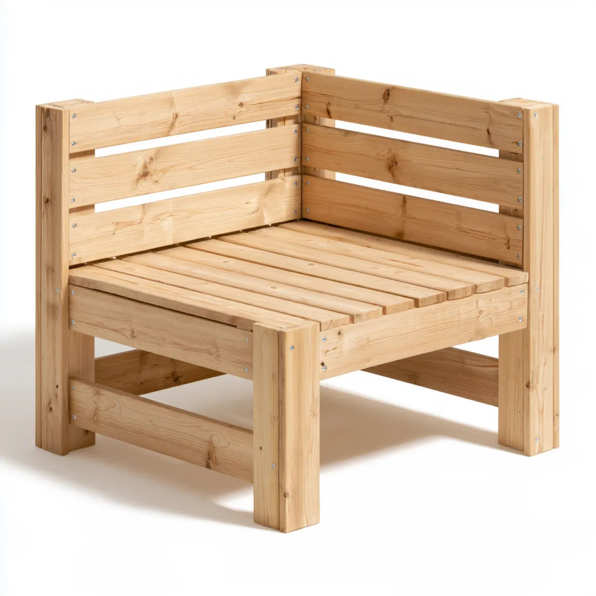Outdoor Garden Armchair, 70 x 70 x 67 cm, Natural Solid Pine Wood