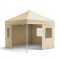 3 x 3 m Beige Polyester Steel Pop-Up Gazebo Canopy Tent with Sidewalls