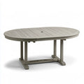 72 x 40 x 29 in Gray Plastic Oval Extendable Outdoor Dining Table